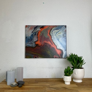 ❤ Einzigartiges abstraktes Gemälde in leuchtenden Farben 40cm x 50cm ❤ - Handarbeit kaufen