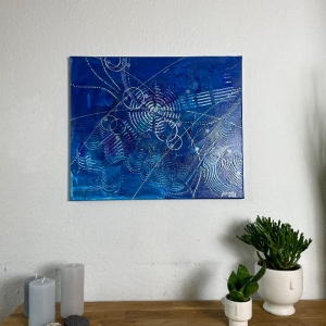 ❤ Einzigartiges abstraktes Gemälde in leuchtenden Farben 50cm x 60cm ❤ - Handarbeit kaufen