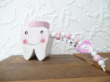 Zahndose von der Zahnfee für Mädchen Wunschname  Kleine Eispinzessin