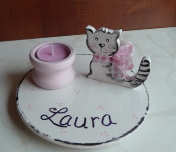 Geburtstagskerze Wunschname Teelicht Geburtstag Katze