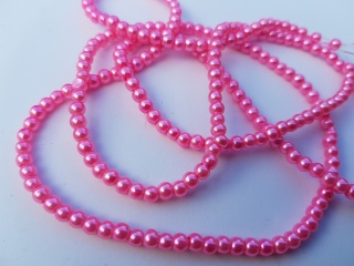 Perlen Glasperlen Glaswachsperlen 4mm rosa pink