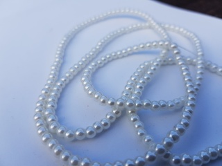 Perlen Glasperlen Glaswachsperlen 4mm weiss 140 Stück 