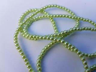 Perlen Glasperlen Glaswachsperlen 4mm grün hellgrün grasgrün 140 Stück 