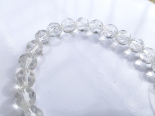 Perlen facettiert Glasschliffperlen 8mm weiss klar 40 Stück