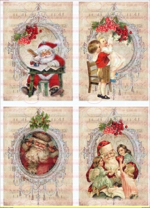 Bügelbild Weihnachten Weihnachtsmann Chic Shabby Vintage 1763 A4