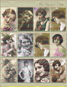 Shabby Vintage Bügelbilder Ladys Frauen Paris NO. 415