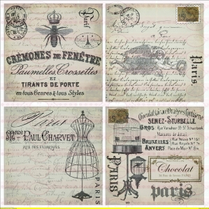 Paris french Postkarten Bügelbilder auf A4 NO. 967 Vintage Nostalgie