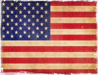 Bügelbild Flagge Fahne USA blau rot Sterne wild zerfetzt A4 NO. 1663