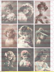  Shabby Vintage Bügelbild Kind Kinder Mädchen Nostalgie NO. 503
