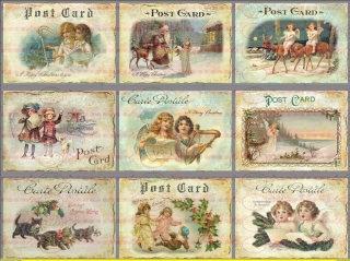Bügelbilder Shabby Weihnachten Weihnachtsmann Postkarte NO. 879 Vintage