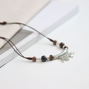 Handgefertigte verstellbare Halsketten mit Perlen aus Porzellan, Sommer Accessoires, Geschenk Freundin, Mama oder Schwester