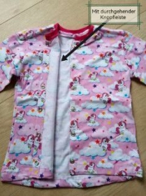 Jacken-Shirt mit Einhörnern, Größe 104, für Mädchen mit PEG - Handarbeit kaufen