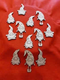 Streudeko 12tlg. Wichtel mit 3 verschiedenen Motiven Weihnachten Advent Holz Deko Tischdeko zum basteln verzieren und dekorieren Festtage   - Handarbeit kaufen
