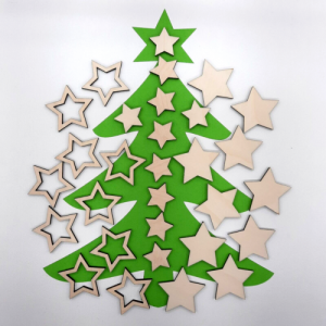 Streudeko 30tlg. Sterne Weihnachten Advent Holz Deko Tischdeko zum basteln verzieren und dekorieren Festtage  - Handarbeit kaufen