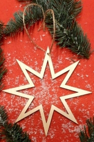 Weihnachtsstern Holzstern Christbaumschmuck Fensterschmuck Stern Deko Hängend Aufhänger zum Dekorieren Verzieren Basteln  - Handarbeit kaufen