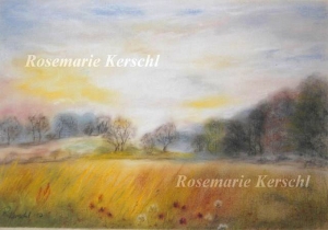 Original Pastellkreidebild ♡Waldrand♡ handgemalt ♡ Galerie Rosemarie Kerschl 3615.181009.075840_k-157landschaft30x40
