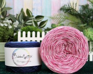  Bobbel Pink-Rosa Meliert Farbverlaufsgarn zum Stricken und Häkeln  - Handarbeit kaufen