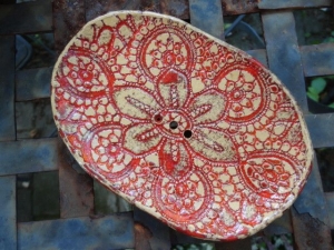 Seifenschale oval, ca. 15 cm, 1 aus 2