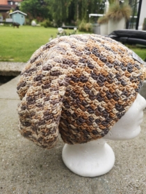 Beanie Longbeanie Häkelmütze Beanie,Mütze warm, Crocheted cap, Baumwolle, Mehrfarbig, Hautfreundlich, - Handarbeit kaufen