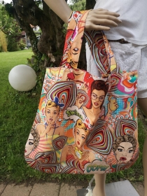 Tasche Comic Girls Wendetasche aus Canvas Baumwolle  - Handarbeit kaufen