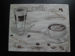 Wanddeko ☆ Küchendeko ☆ Caffemotiv auf Keilrahmen ☆ Geschenk - Caffe  - Handarbeit kaufen