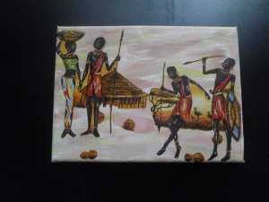 Wanddeko ☆  Afrikamotiv auf Keilrahmen ☆ Geschenk ☆ Unikat -  Afrika - Handarbeit kaufen