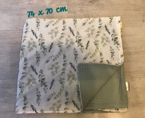 Babydecke ❤️ Decke ❤️ mit Waffelpique ❤️ Geschenk ❤️ Unikate - Eukalyptus - Handarbeit kaufen