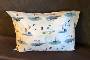 Kissenbezug ❤️ Kinderkissen ❤️40  x 40 cm ❤️ Geschenk ❤️ Unikate - maritim Leuchttürme klein  - Handarbeit kaufen