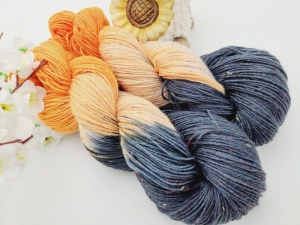 NEU ❤Handgefärbte Sockenwolle Tweed 4 Fach je 100g Unikate  - Handarbeit kaufen
