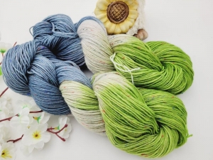 NEU ❤Handgefärbte Sockenwolle Tweed 4 Fach je 100g Unikate  - Handarbeit kaufen