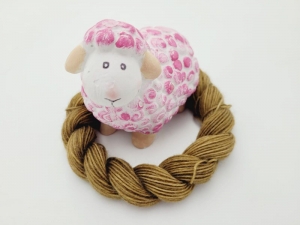 ❤ Handgefärbte Sockenwolle Mini Merino ❤ 20g Khakibraun - Handarbeit kaufen