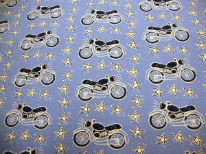 Baumwoll-Jersey Motorräder und Sterne jeansblau kaufen Meterware Jersey - Handarbeit kaufen