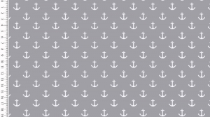 Baumwollstoff Popeline weiße Anker auf grau maritim 1,50m Breite Frühlings Stoffe Meterware kaufen - Handarbeit kaufen