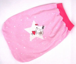 Babys 0-6 Monate Strampelsack Pucksack Schlafsack Mäuschen Stern rosa Jerseyschlafsack Mädels kaufen Geschenke Taufe Geburt - Handarbeit kaufen