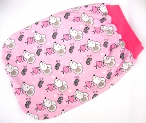 Strampelsack Pucksack Schlafsack Mäuschen Stern rosa Jerseyschlafsack für Babys 0-6 Monate für Mädels - Handarbeit kaufen