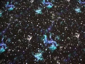 Sweat French Terry Sweatshirtstoff Galaxy Sterne Weltraum Space Universum schwarz blau türkis weiß Kleiderstoff Kinderstoff Meterware kaufen made in EU  - Handarbeit kaufen