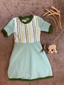 Kleid - Kleinkindkleid in grün - türkis in Größe 86/92 - Handarbeit kaufen
