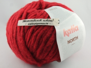 dickes einfarbiges Garn von Katia North Farbe 80 in rot - Handarbeit kaufen