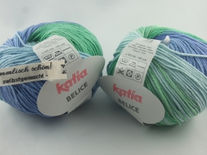 sommerliches Baumwollgarn von Katia Belice in Farbe 316: blau und grün - Handarbeit kaufen