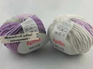 sommerliches Baumwollgarn von Katia Belice in Farbe 310: lila und grau