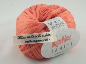 sommerliches Bändchengarn Tahiti von Katia in Farbe 10: lachsrot - Handarbeit kaufen