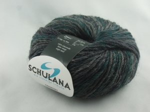 schöne melierte Schurwolle von Schulana: Country Farbe Nr. 40, anthrazit, petrol meliert - Handarbeit kaufen