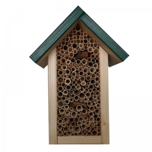 Insekten Appartement mit grünem Dach - das kleine und feine Insektendomizil (Insektenhotel, Bienenhaus, Bienenhotel)