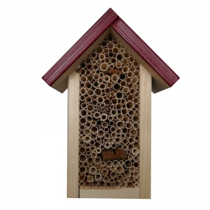Insekten Appartement mit rotem Dach - das kleine und feine Insektendomizil (Insektenhotel, Bienenhaus, Bienenhotel)