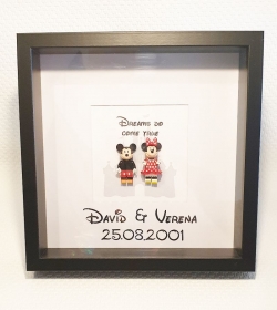  Rahmen für Paare - Mickey&Minnie mit Wunschnamen & Datum - Handarbeit kaufen