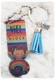 Einkaufswagenlöser ♥ Schlüsselanhänger ♥ Viel Glück Regenbogen