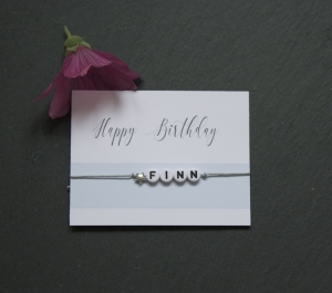Armband  Buchstaben Name happy birthday boy
