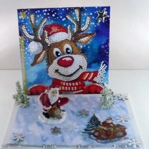 Geldgeschenke Weihnachten mit Weihnachtsmann Karte Rentier Tischdeko