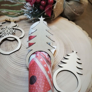 Weihnachtsserviettenringe 6 Stück/ Weihnachtstischkarte/ Weihnachtstischdekoration/ Tischkarten/ Weihnachtsbaum - Handarbeit kaufen