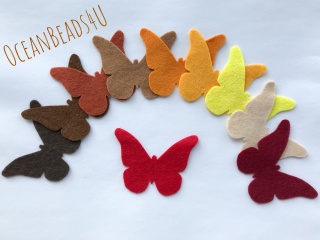 10 Autumn Butterflies (7x5cm), Schmetterlinge Filz Formen